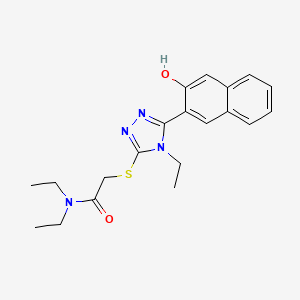molecular formula C20H24N4O2S B1195290 N,N-diethyl-2-[[4-ethyl-5-(3-oxo-2-naphthalenylidene)-1H-1,2,4-triazol-3-yl]thio]acetamide 