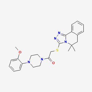 2-[(5,5-dimethyl-6H-[1,2,4]triazolo[3,4-a]isoquinolin-3-yl)thio]-1-[4-(2-methoxyphenyl)-1-piperazinyl]ethanone
