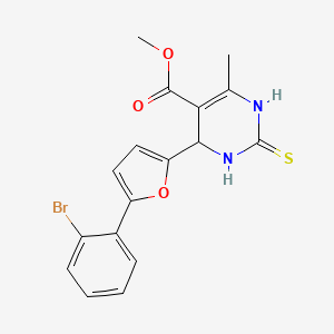 molecular formula C17H15BrN2O3S B11952957 Methyl 4-(5-(2-bromophenyl)-2-furyl)-6-methyl-2-thioxo-1,2,3,4-tetrahydro-5-pyrimidinecarboxylate CAS No. 853313-90-3