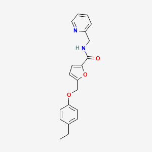 molecular formula C20H20N2O3 B1195296 5-[(4-ethylphenoxy)methyl]-N-(2-pyridinylmethyl)-2-furancarboxamide 