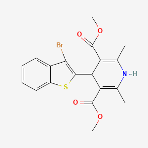 molecular formula C19H18BrNO4S B11953079 Dimethyl 4-(3-bromo-1-benzothien-2-YL)-2,6-dimethyl-1,4-dihydro-3,5-pyridinedicarboxylate CAS No. 853331-34-7