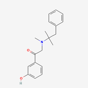 molecular formula C19H23NO2 B1195308 Ethanone,2-[(1,1-dimethyl-2-phenylethyl)methylamino]-1-(3-hydroxyphenyl)- CAS No. 74956-63-1