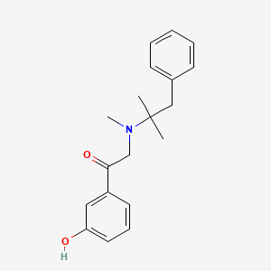 B1195308 3'-Hydroxy-2-(N-methyl-N-(1,1-dimethyl-2-phenylethyl)amino)acetophenone CAS No. 74956-63-1