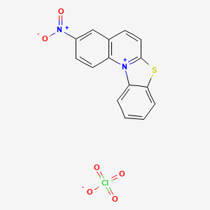 molecular formula C15H9ClN2O6S B1195310 3-Nitrobenzothiazolo(3,2-a)quinolinium perchlorate CAS No. 82773-10-2