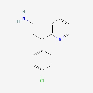 molecular formula C14H15ClN2 B1195315 二脱甲氯苯那敏 CAS No. 20619-13-0