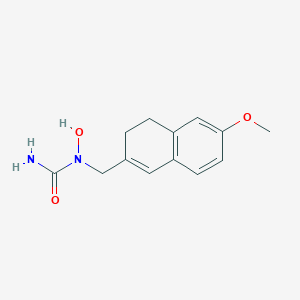 molecular formula C13H16N2O3 B119532 N-Hydroxy-N-(6-methoxy-3,4-dihydro-2-naphthylmethyl)urea CAS No. 147495-99-6