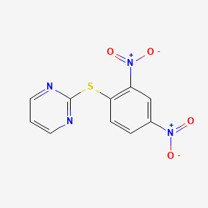 molecular formula C10H6N4O4S B1195322 Pyrimidine, 2-((2,4-dinitrophenyl)thio)- CAS No. 66474-53-1