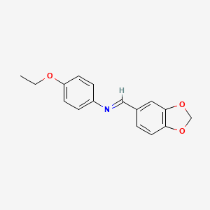 molecular formula C16H15NO3 B11953222 N-Piperonylidene-P-phenetidine CAS No. 53384-69-3