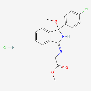 molecular formula C18H18Cl2N2O3 B11953229 Methyl 2-((1-(4-chlorophenyl)-1-methoxy-1H-isoindol-3-yl)amino)acetate hydrochloride 