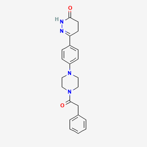 molecular formula C22H24N4O2 B1195336 6-(p-(4-Phenylacetylpiperazin-1-yl)phenyl)-4,5-dihydro-3(2H)pyridazone CAS No. 76283-03-9