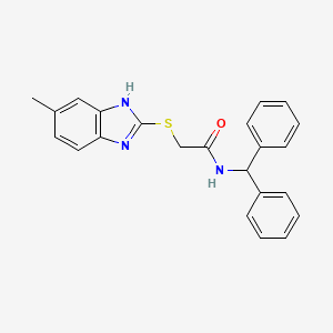 molecular formula C23H21N3OS B11953363 N-(diphenylmethyl)-2-[(5-methyl-1H-1,3-benzodiazol-2-yl)sulfanyl]acetamide 