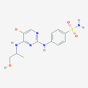 molecular formula C13H16BrN5O3S B1195347 4-[[5-Bromo-4-(1-hydroxypropan-2-ylamino)pyrimidin-2-yl]amino]benzenesulfonamide CAS No. 477588-78-6