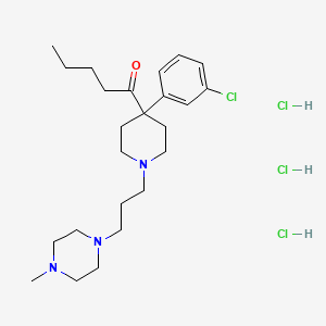 molecular formula C24H41Cl4N3O B1195352 1-(4-(3-Chlorophenyl)-1-(3-(4-methyl-1-piperazinyl)propyl)-4-piperidinyl)-1-pentanone, trihydrochloride CAS No. 57547-01-0