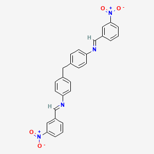molecular formula C27H20N4O4 B11953552 N-[(E)-(3-nitrophenyl)methylidene]-N-[4-(4-{[(E)-(3-nitrophenyl)methylidene]amino}benzyl)phenyl]amine 