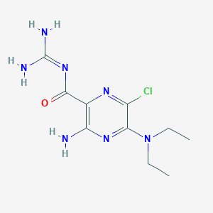 molecular formula C10H16ClN7O B1195358 Pyrazinecarboxamide, 3-amino-N-(aminoiminomethyl)-6-chloro-5-(diethylamino)- CAS No. 2086-31-9