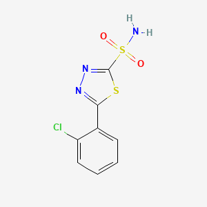 molecular formula C8H6ClN3O2S2 B1195360 5-(2-Chlorophenyl)-1,3,4-thiadiazole-2-sulfonamide CAS No. 5541-92-4