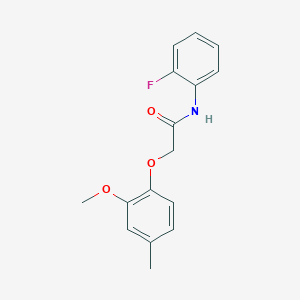 molecular formula C16H16FNO3 B11953662 N-(2-fluorophenyl)-2-(2-methoxy-4-methylphenoxy)acetamide CAS No. 853332-04-4