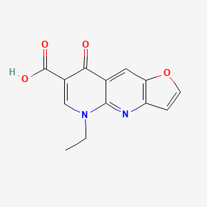 molecular formula C13H10N2O4 B1195374 5,8-Dihydro-5-ethyl-8-oxofuro(3,2-b)(1,8)naphthyridine-7-carboxylic acid CAS No. 73101-87-8