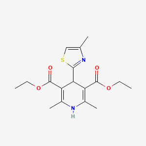 molecular formula C17H22N2O4S B11953750 Diethyl 2,6-dimethyl-4-(4-methyl-1,3-thiazol-2-yl)-1,4-dihydro-3,5-pyridinedicarboxylate CAS No. 853329-27-8
