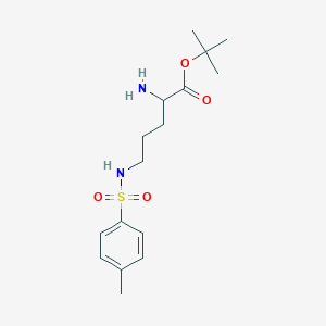 molecular formula C16H26N2O4S B11953821 tert-butyl (2S)-2-amino-5-{[(4-methylphenyl)sulfonyl]amino}pentanoate 