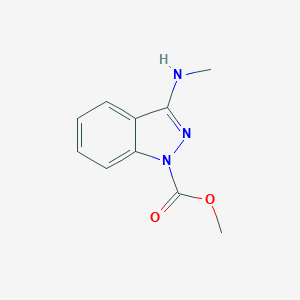 molecular formula C10H11N3O2 B119539 methyl 3-(methylamino)-1H-indazole-1-carboxylate CAS No. 146941-96-0