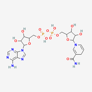 molecular formula C21H29N7O14P2 B1195394 Dihydronicotinamide-adenine dinucleotide CAS No. 74927-11-0