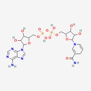 molecular formula C21H29N7O14P2 B1195394 Dihydronicotinamide formycin dinucleotide CAS No. 74927-11-0