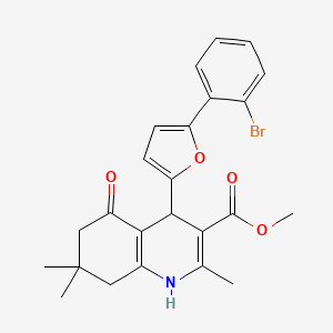 molecular formula C24H24BrNO4 B11953992 Methyl 4-(5-(2-bromophenyl)furan-2-yl)-2,7,7-trimethyl-5-oxo-1,4,5,6,7,8-hexahydroquinoline-3-carboxylate CAS No. 853313-63-0