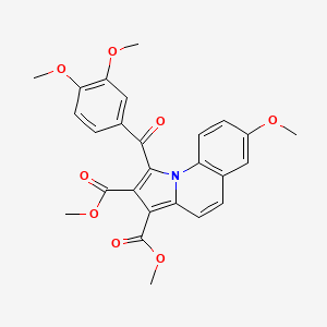 molecular formula C26H23NO8 B11954060 Dimethyl 1-(3,4-dimethoxybenzoyl)-7-methoxypyrrolo[1,2-a]quinoline-2,3-dicarboxylate CAS No. 853334-01-7