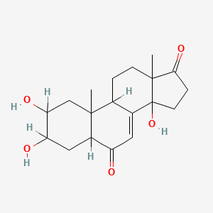 molecular formula C19H26O5 B1195407 2,3,14-Trihydroxy-10,13-dimethyl-1,2,3,4,5,9,11,12,15,16-decahydrocyclopenta[a]phenanthrene-6,17-dione 