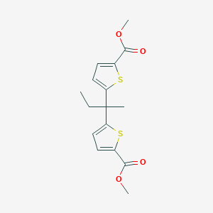 molecular formula C16H18O4S2 B1195409 5-[2-(5-甲氧羰基-2-噻吩基)丁-2-基]-2-噻吩甲酸甲酯 