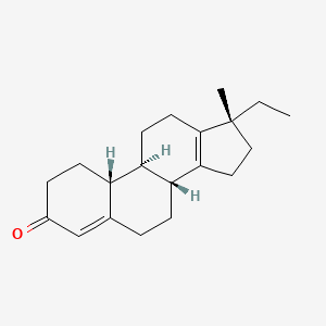 molecular formula C20H28O B1195411 17-Methyl-18,19-dinorpregna-4,13-dien-3-one,(17alpha)- CAS No. 153-15-1