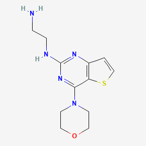 molecular formula C12H17N5OS B1195417 2-((2-aminoethyl)amino)-4-morpholinothieno(3,2-D)pyrimidine CAS No. 33524-62-8