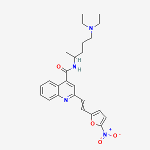 molecular formula C25H30N4O4 B1195423 N-[5-(diethylamino)pentan-2-yl]-2-[2-(5-nitrofuran-2-yl)ethenyl]quinoline-4-carboxamide 