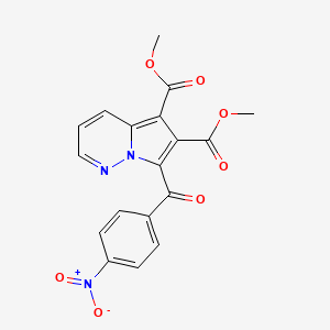 molecular formula C18H13N3O7 B11954293 Dimethyl 7-(4-nitrobenzoyl)pyrrolo(1,2-B)pyridazine-5,6-dicarboxylate CAS No. 853334-15-3