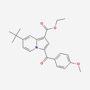 molecular formula C23H25NO4 B11954318 Ethyl 7-tert-butyl-3-(4-methoxybenzoyl)-1-indolizinecarboxylate CAS No. 853329-66-5