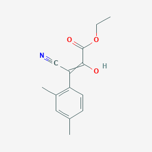 molecular formula C14H15NO3 B11954321 Ethyl beta-cyano-2,4-dimethyl-alpha-hydroxycinnamate CAS No. 107516-56-3