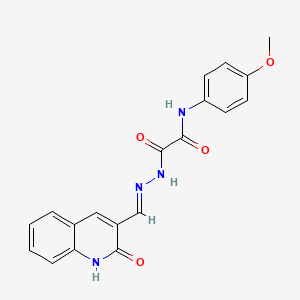 molecular formula C19H16N4O4 B11954332 N-(4-Methoxyphenyl)-2-oxo-2-(2-((2-oxo-1,2-dihydro-3-quinolinyl)methylene)hydrazino)acetamide 