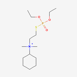 molecular formula C14H31NO3PS+ B1195440 O,O-Diethyl S-(beta-(cyclohexylmethylamino)ethyl)thiophosphate methyl sulfate CAS No. 18978-94-4