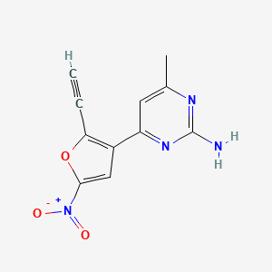 molecular formula C11H8N4O3 B1195441 4-(2-Ethynyl-5-nitrofuran-3-yl)-6-methylpyrimidin-2-amine CAS No. 72044-87-2