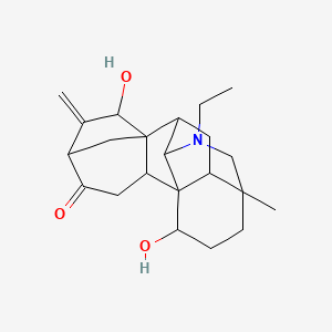 molecular formula C22H31NO3 B1195451 Songorine 