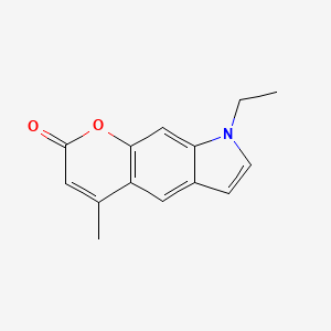 B1195457 4-Methyl-N-ethyl pyrrolo(3,2-g)coumarin CAS No. 92782-48-4