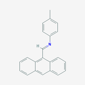 molecular formula C22H17N B11954571 N-(9-anthracenylmethylene)-P-toluidine CAS No. 6076-00-2