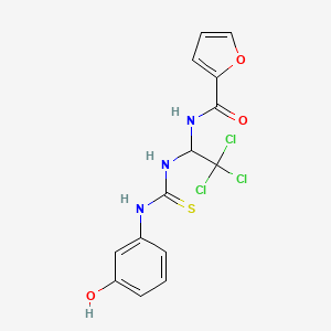 molecular formula C14H12Cl3N3O3S B11954583 N-(2,2,2-trichloro-1-{[(3-hydroxyphenyl)carbamothioyl]amino}ethyl)furan-2-carboxamide 