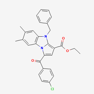 molecular formula C29H25ClN2O3 B11954626 Ethyl 4-benzyl-1-(4-chlorobenzoyl)-6,7-dimethyl-4H-pyrrolo(1,2-A)benzimidazole-3-carboxylate CAS No. 853317-60-9
