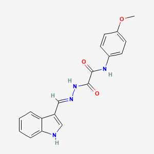 molecular formula C18H16N4O3 B11954835 2-(2-((1H-Indol-3-yl)methylene)hydrazinyl)-N-(4-methoxyphenyl)-2-oxoacetamide CAS No. 881470-12-8