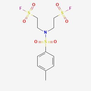 molecular formula C11H15F2NO6S3 B11955066 2-((2-Fluorosulfonyl-ethyl)-(toluene-4-sulfonyl)-amino)-ethanesulfonyl fluoride 