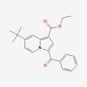 molecular formula C22H23NO3 B11955267 Ethyl 3-benzoyl-7-tert-butyl-1-indolizinecarboxylate CAS No. 853329-54-1