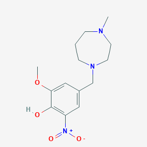molecular formula C14H21N3O4 B1195535 2-Methoxy-4-[(4-methyl-1,4-diazepan-1-yl)methyl]-6-nitrophenol 