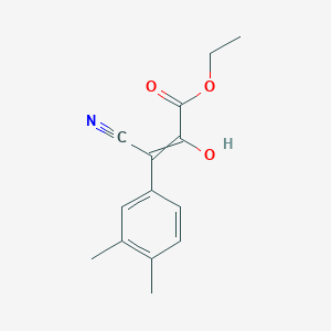 molecular formula C14H15NO3 B11955449 Ethyl beta-cyano-3,4-dimethyl-alpha-hydroxycinnamate CAS No. 107516-58-5